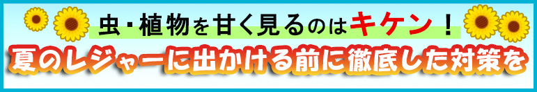 虫・植物を甘く見るのはキケン！夏のレジャーに出かける前に徹底した対策を