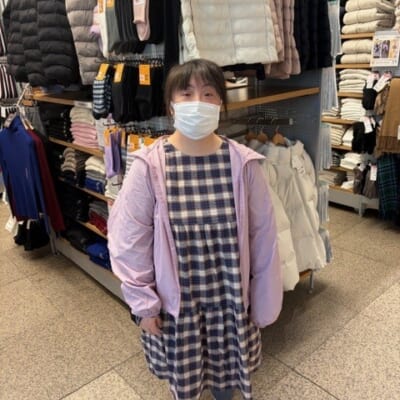 院内のユニクロでお買い物練習
