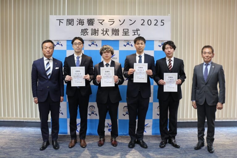 マラソン大会で救命活動市長から感謝状授与